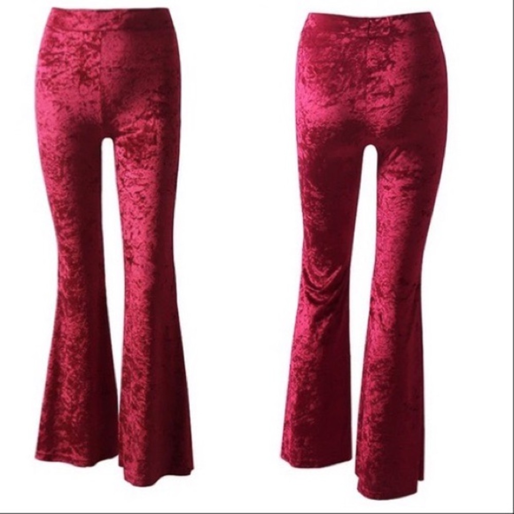 *LAST ONE* Jimi Hendrix Red Velvet Flare Pants - Picture 4 of 8